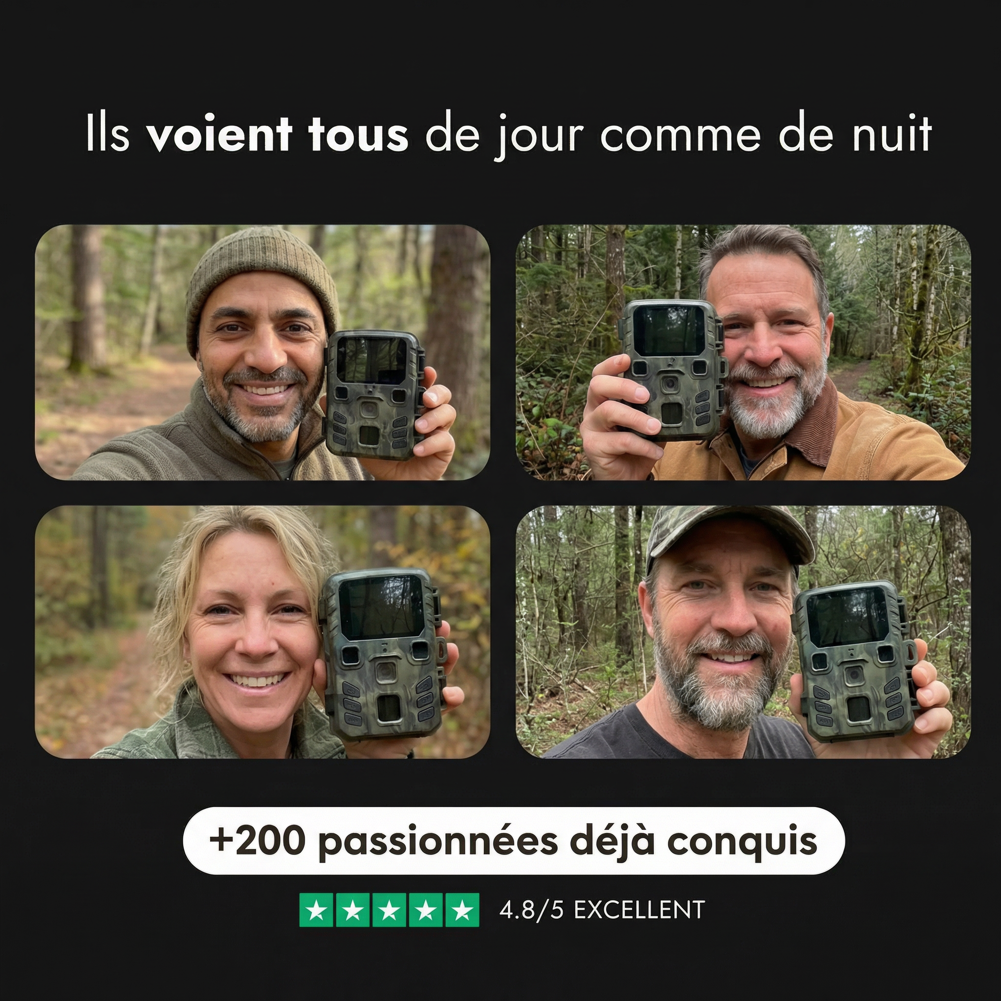 Avis clients caméra de chasse Vision Nocturne Pro note Trustpilot 4,8/5