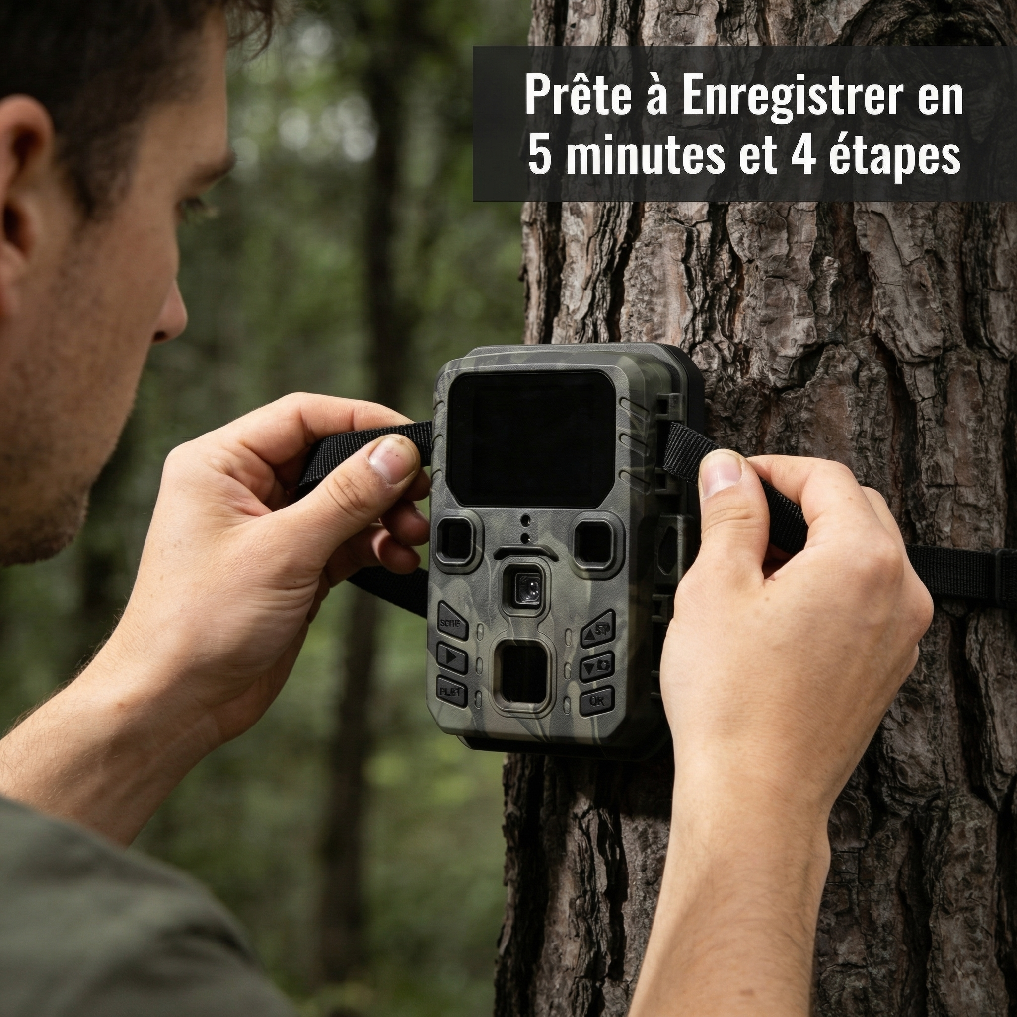 Caméra de chasse 4K écran LCD vision nocturne 100m détection mouvement IP66 autonomie 1 an