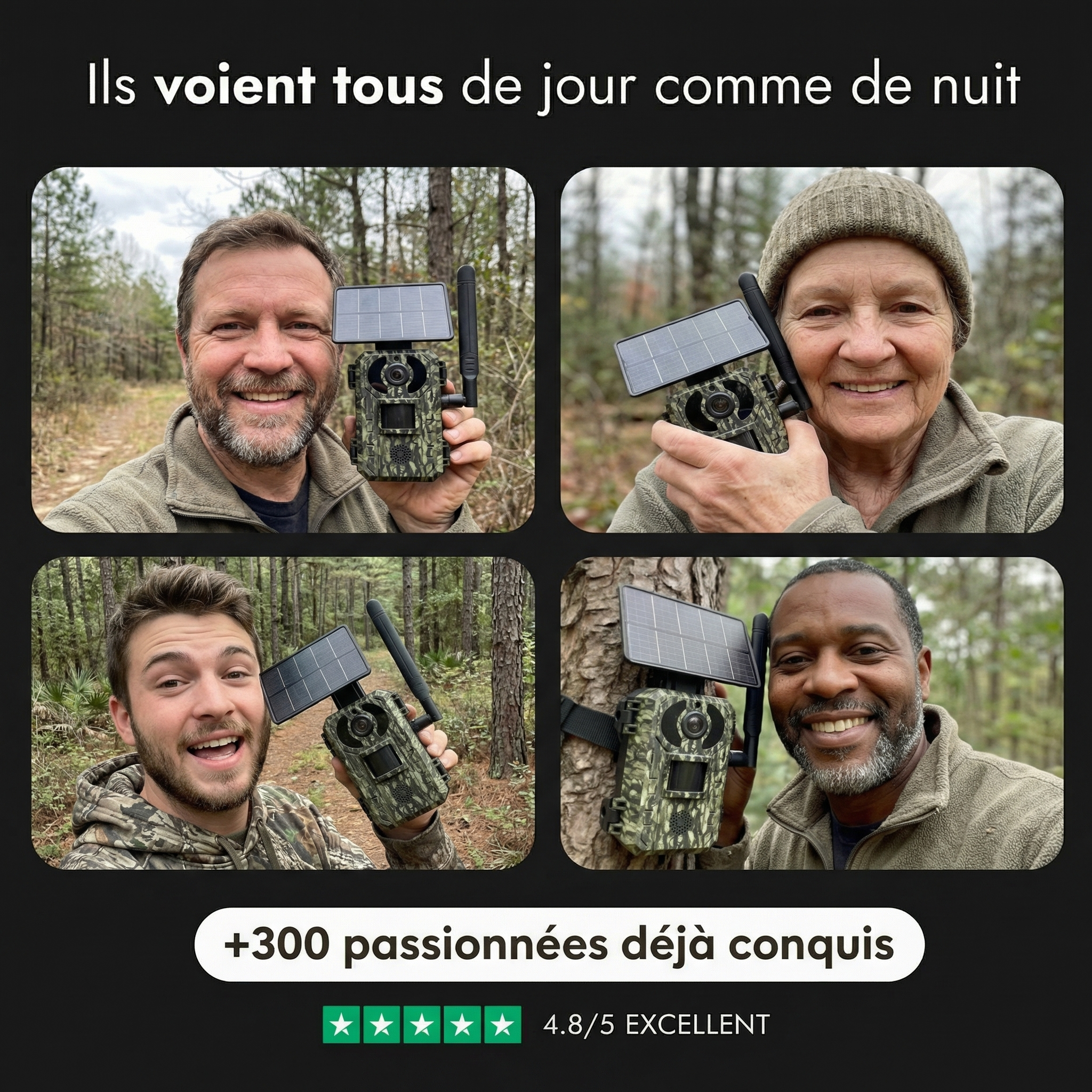 Contrôle à distance caméra de chasse solaire via application UСon sur smartphone 4G LTE