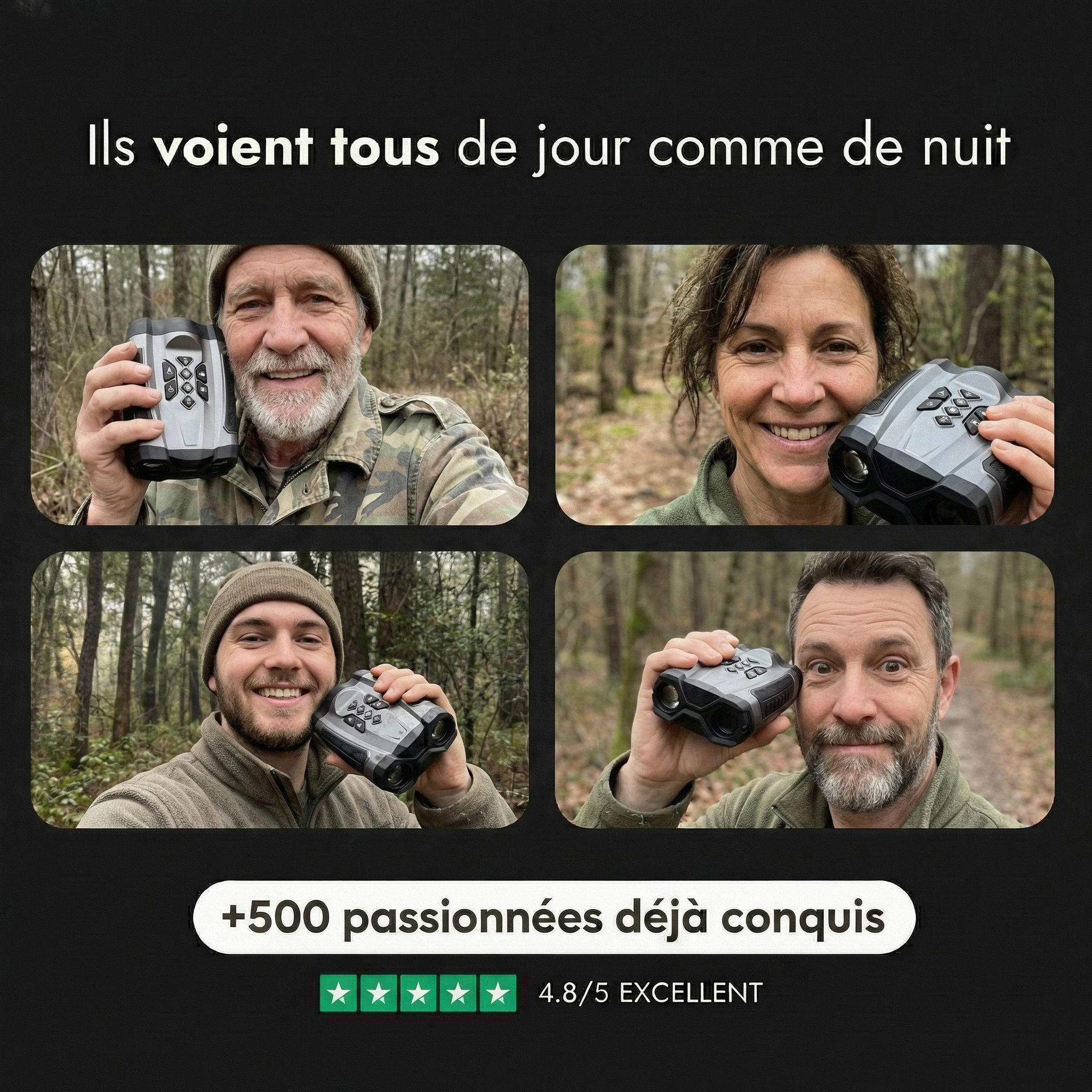 Jumelles Vision Nocturne Numérique 4K | Vision Nocturne 1000m | 10h Autonomie