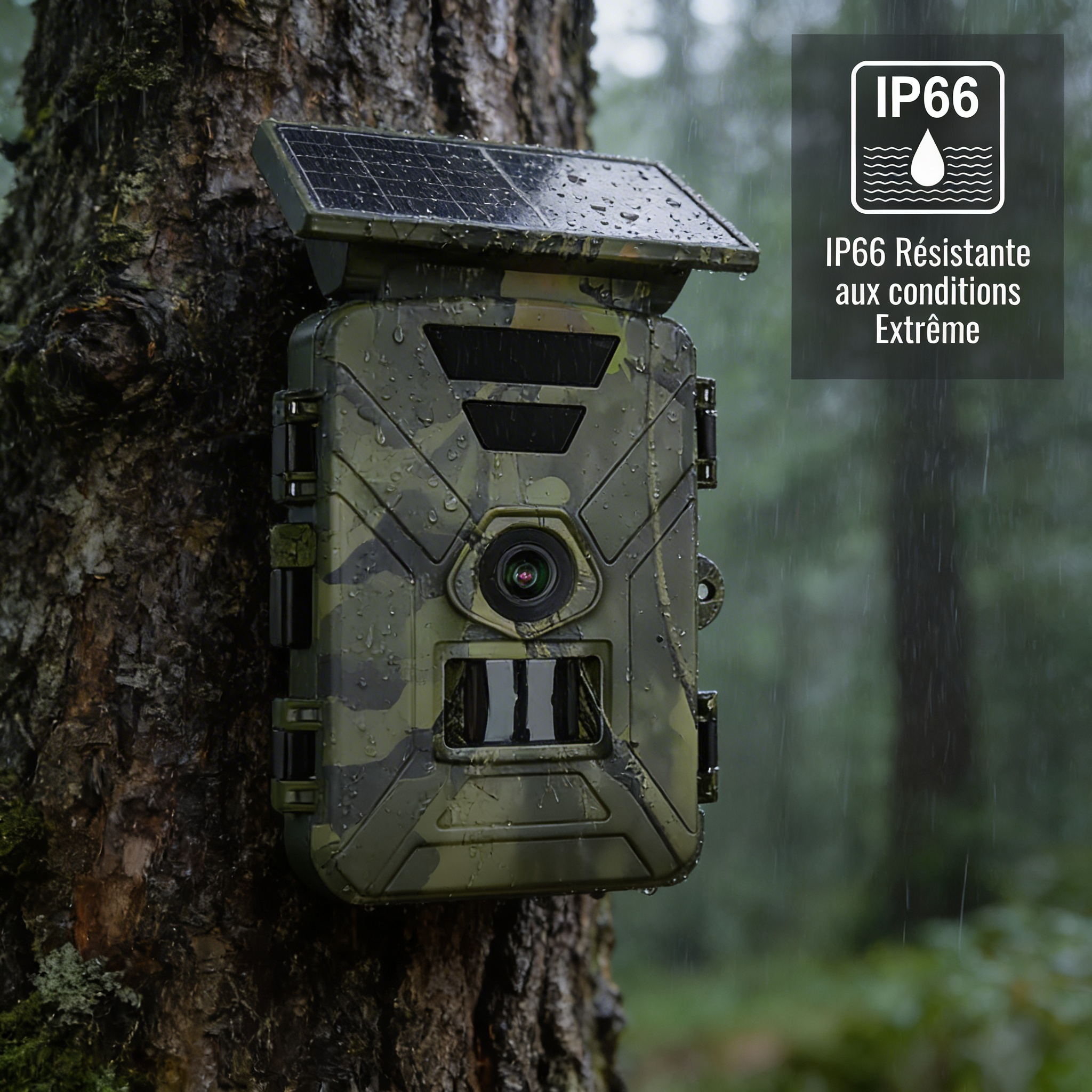 Caméra de Chasse Wifi Solaire 4K Vision Nocturne