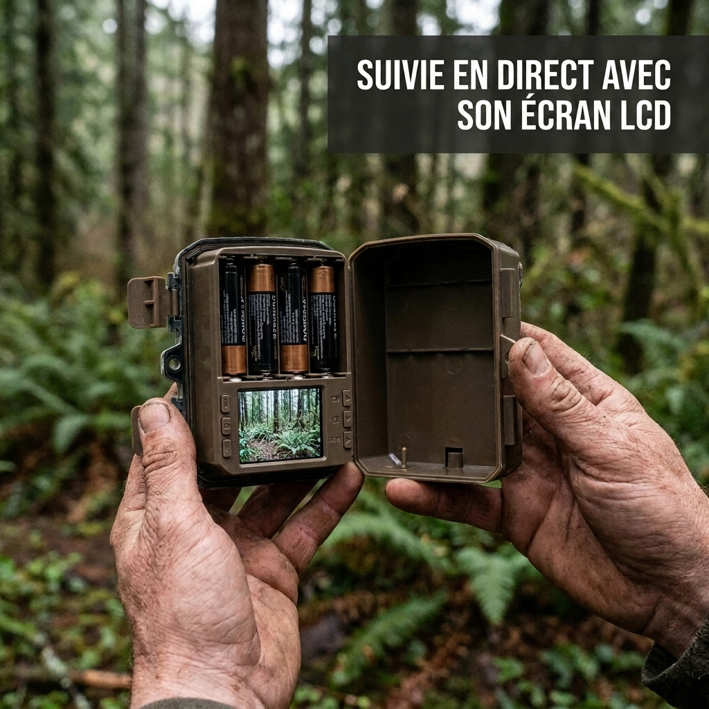 Écran LCD 2 pouces caméra de chasse HD configuration menu et lecture vidéo 1080P